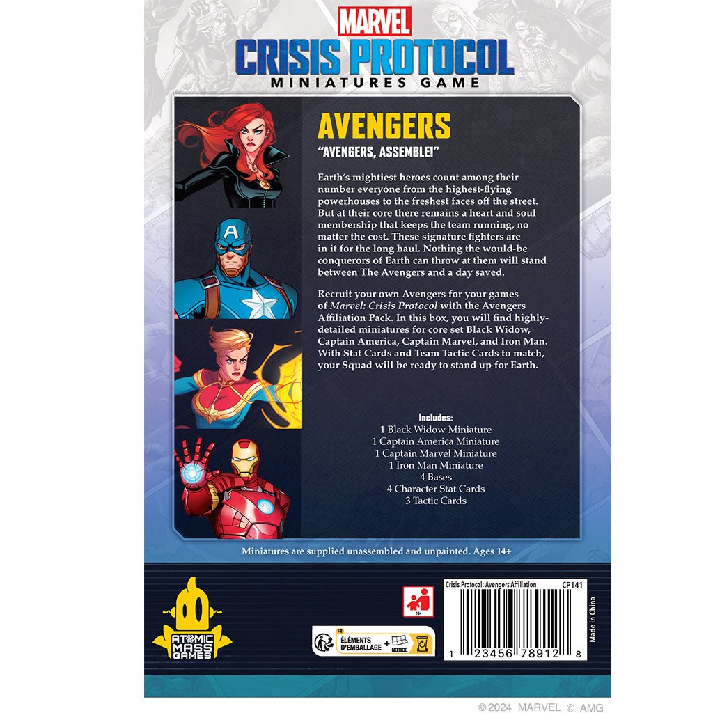 Marvel: Crisis Protocol – Avengers Affiliation Pack Collectible Miniatures Game The Compleat Strategist