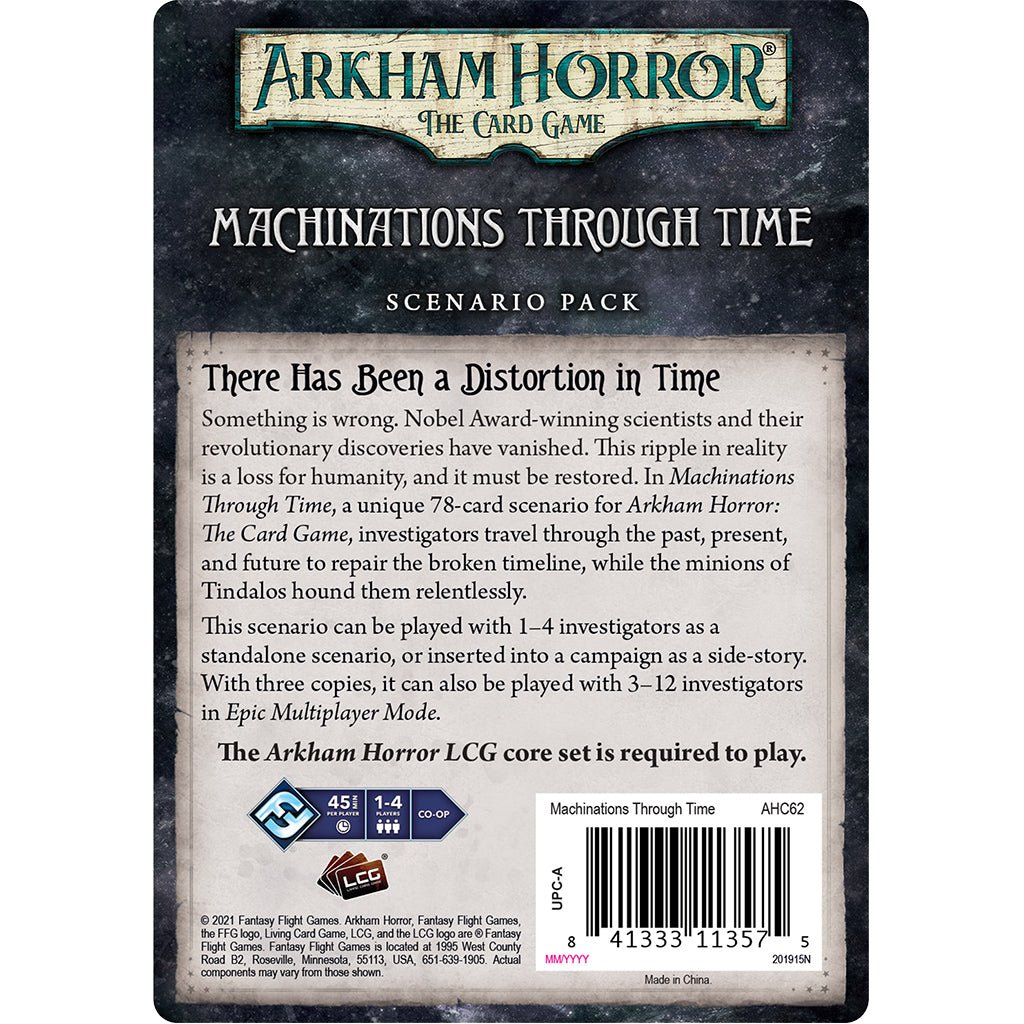 Arkham Horror TCG: Machinations Through Time Scenario Pack in Card Games at The Compleat Strategist