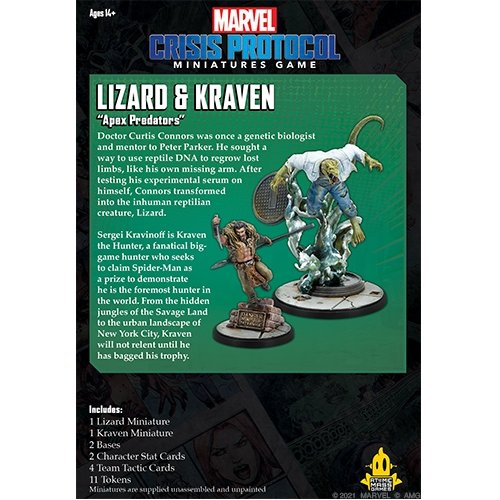 Marvel Crisis Protocol Lizard & Kraven Character Pack in Collectible Miniatures Games at The Compleat Strategist